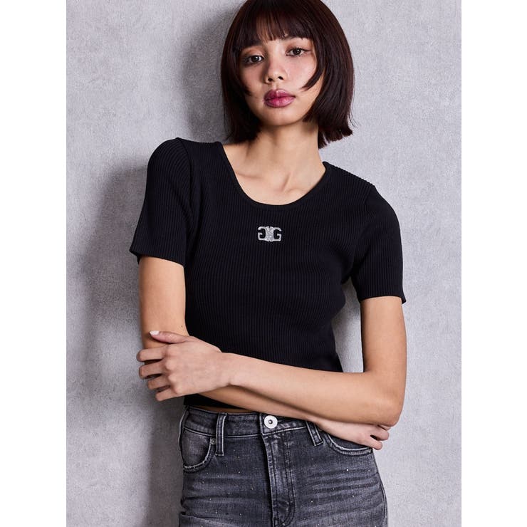 symmetry GYDAプレートハーフスリーブニットTOPS | GYDA | 詳細画像2 