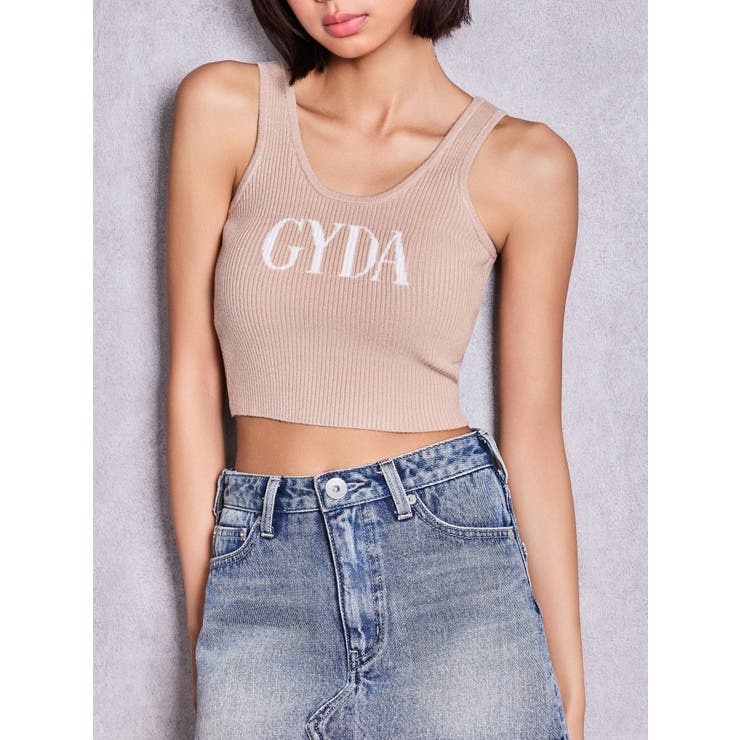 ベージュ | GYDA jacquardタンクニットトップス | GYDA