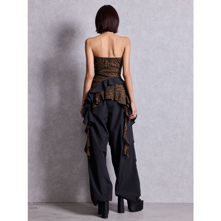 LEOPARD HEM DRAPE EDGEベアTOPS | GYDA | 詳細画像14 