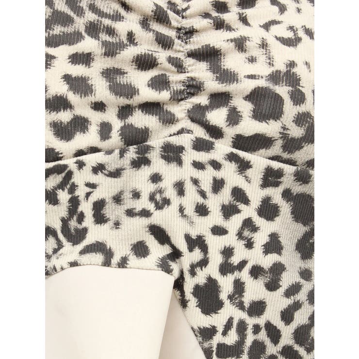 LEOPARD HEM DRAPE EDGEベアTOPS | GYDA | 詳細画像24 
