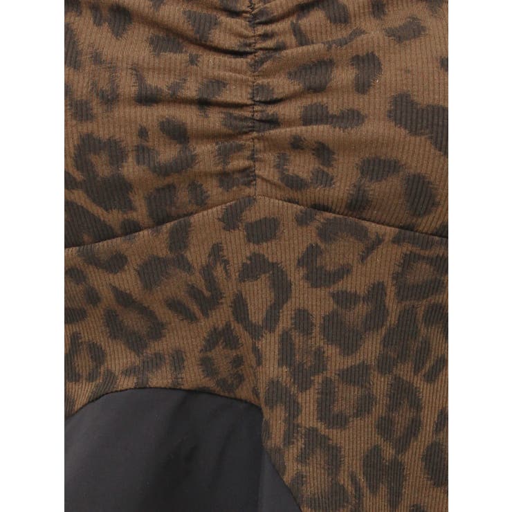 LEOPARD HEM DRAPE EDGEベアTOPS | GYDA | 詳細画像25 