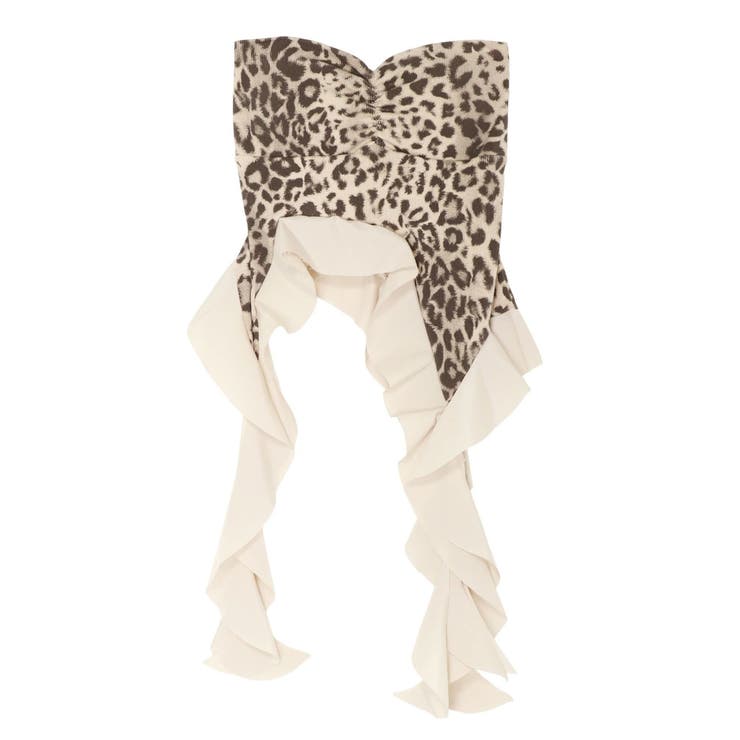 LEOPARD HEM DRAPE EDGEベアTOPS | GYDA | 詳細画像33 
