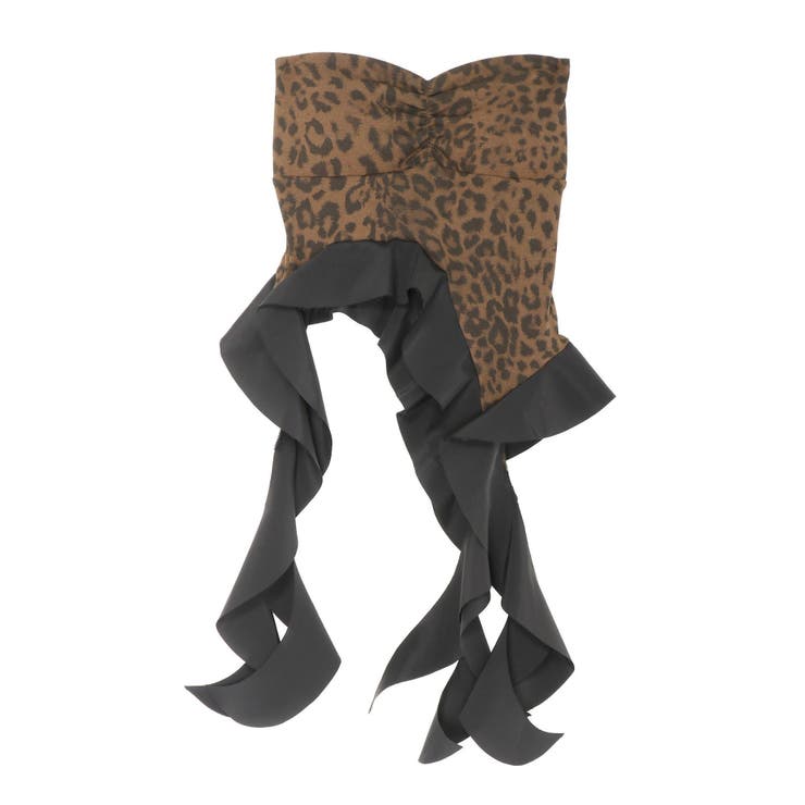 LEOPARD HEM DRAPE EDGEベアTOPS | GYDA | 詳細画像34 