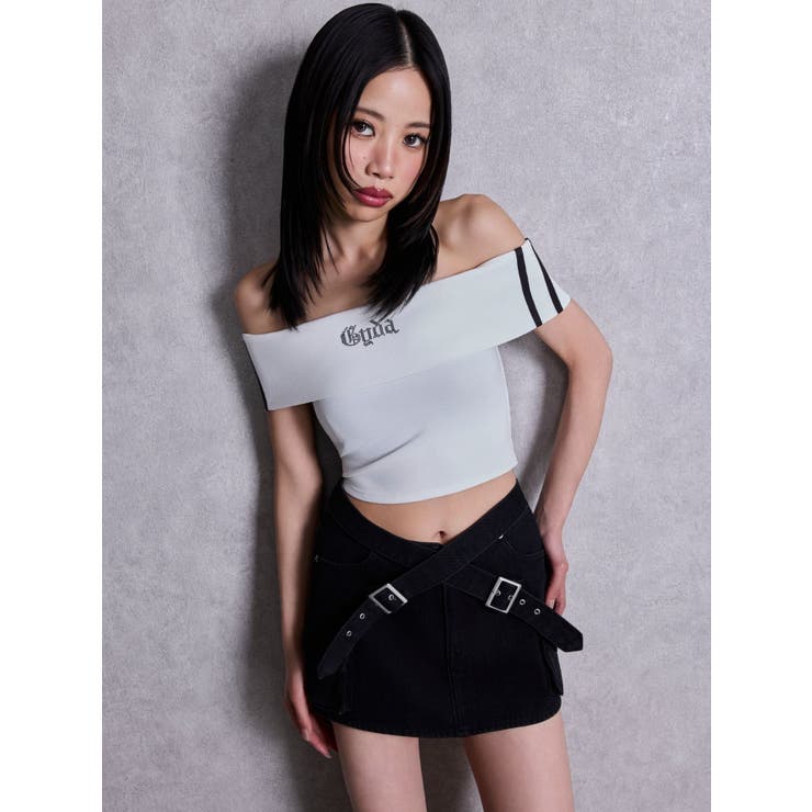 Gyda bijouサイドラインオフショルショートTOPS | GYDA | 詳細画像11 