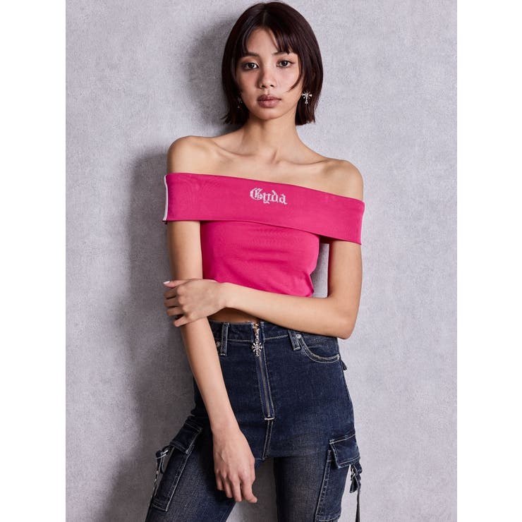 Gyda bijouサイドラインオフショルショートTOPS | GYDA | 詳細画像4 