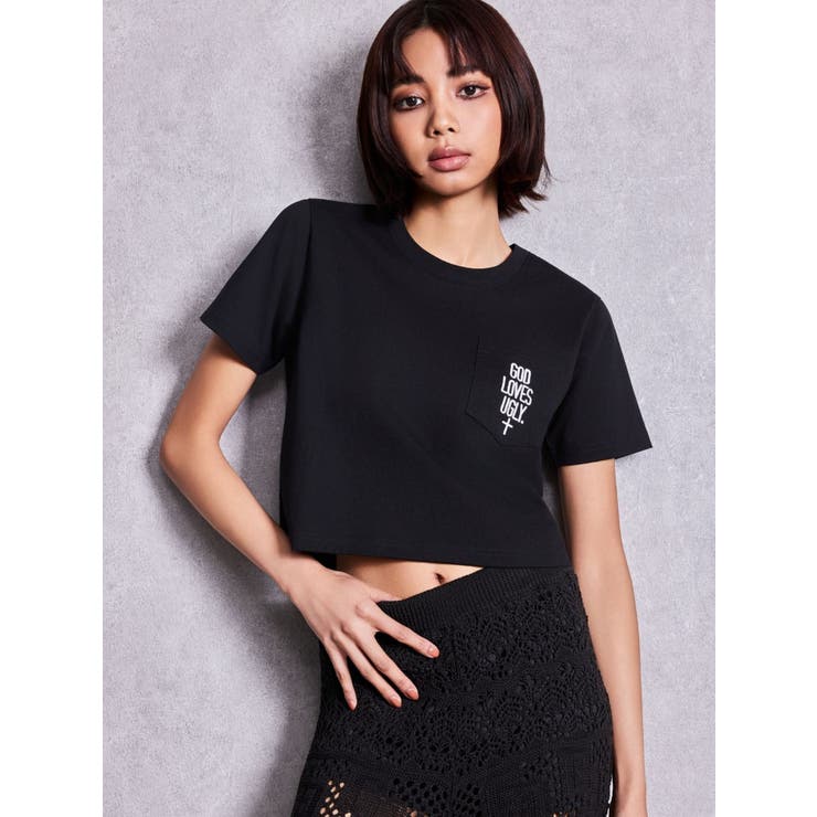 GOD LOVES UGLY.ポケットTシャツ | GYDA | 詳細画像2 