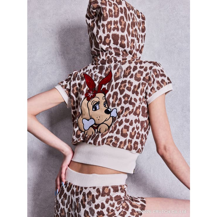 GYDA×GALFY leopard pileパーカー | GYDA | 詳細画像5 