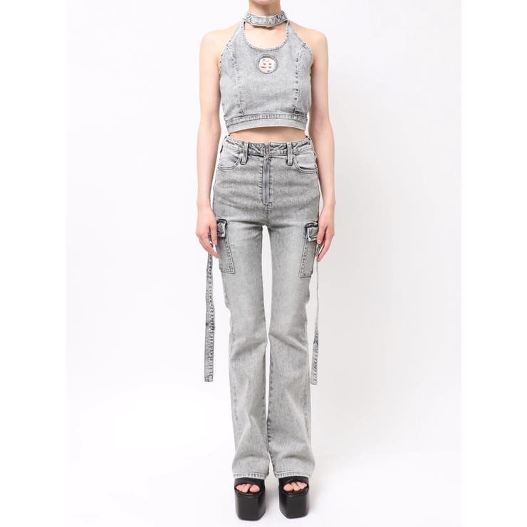GG bijou MOLDチョーカーデニムショートTOPS[品番：MKSW0069978]｜GYDA