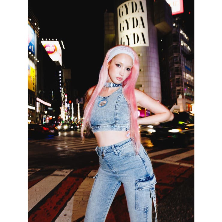 GG bijou MOLDチョーカーデニムショートTOPS[品番：MKSW0069978]｜GYDA
