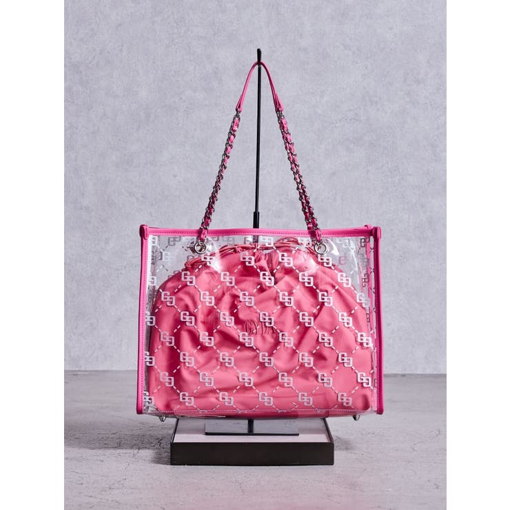 ピンク | GG glitter print clearトートBAG | GYDA