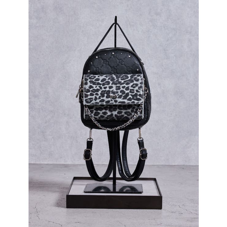 ブラック | GYDA leopard bijou 5WAYミニリュック | GYDA