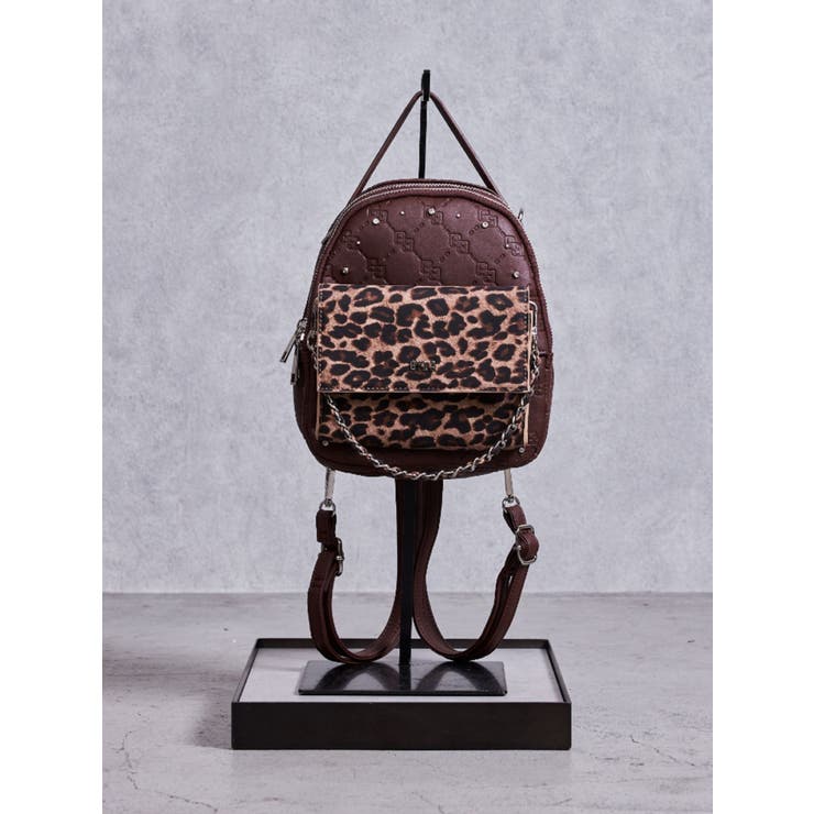 ブラウン | GYDA leopard bijou 5WAYミニリュック | GYDA