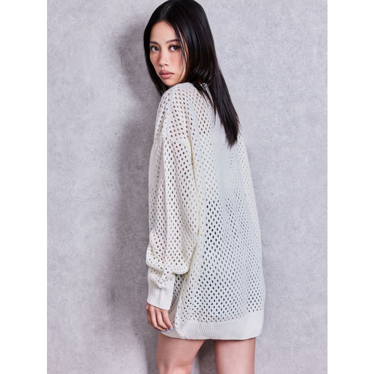 Valdy empire embroideryメッシュニットトップス | GYDA | 詳細画像12 