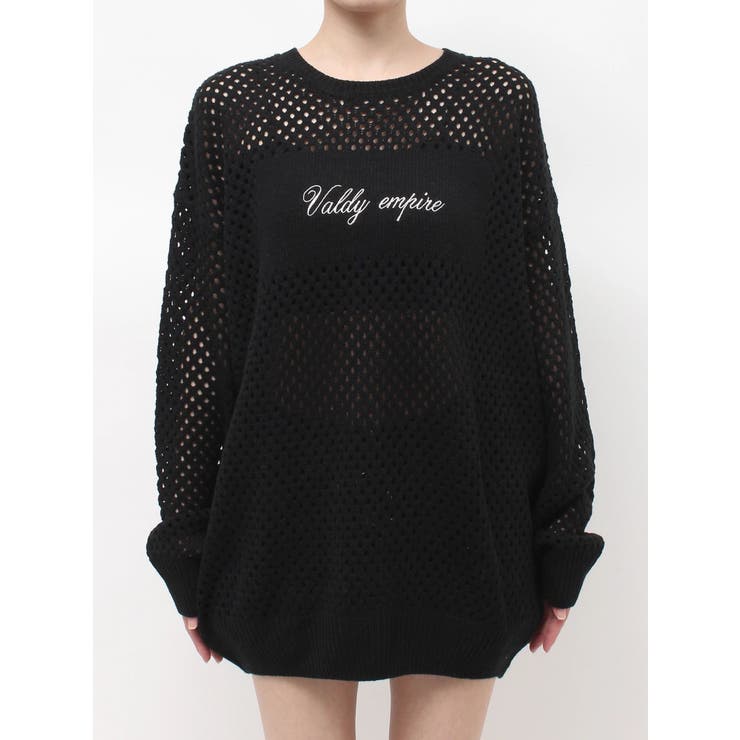 Valdy empire embroideryメッシュニットトップス | GYDA | 詳細画像15 