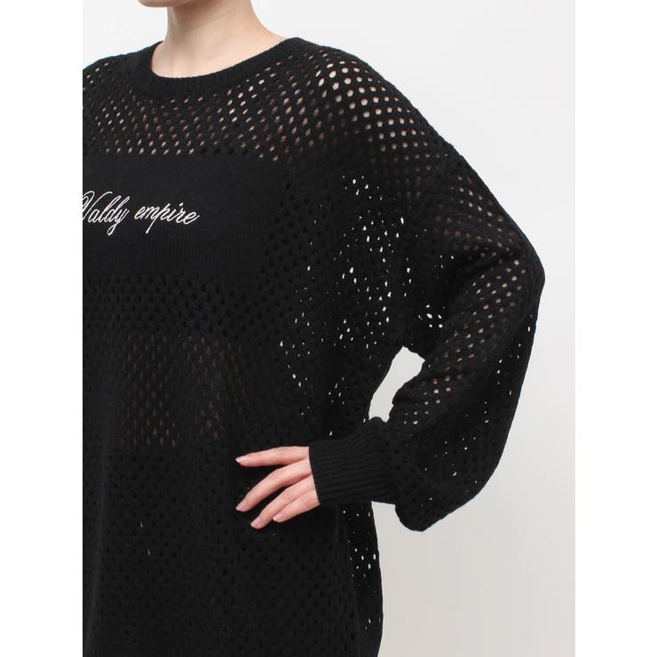 Valdy empire embroideryメッシュニットトップス | GYDA | 詳細画像19 