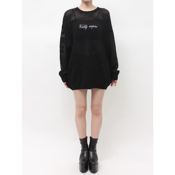 Valdy empire embroideryメッシュニットトップス | GYDA | 詳細画像22 