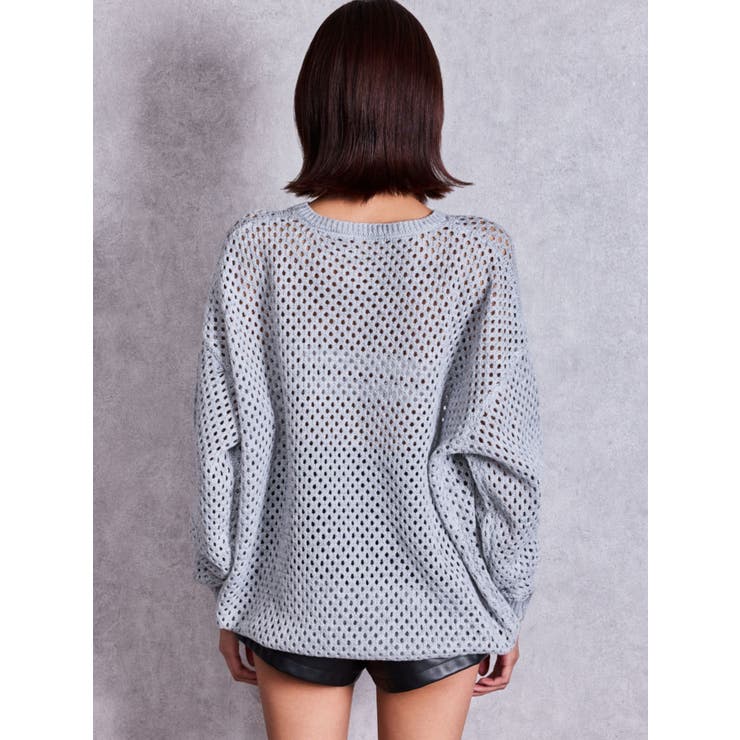 Valdy empire embroideryメッシュニットトップス | GYDA | 詳細画像7 