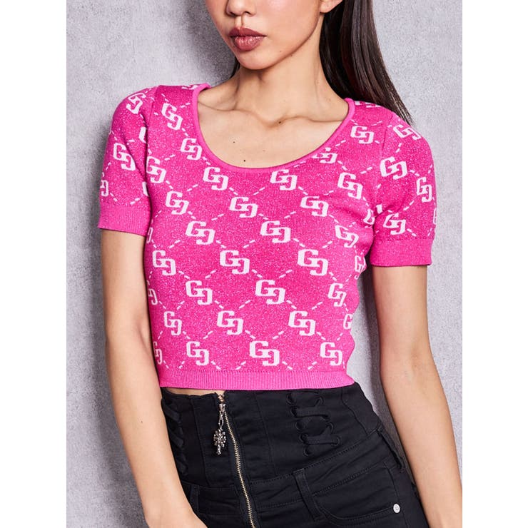 ピンク | GG jacquardラメニットTOPS | GYDA