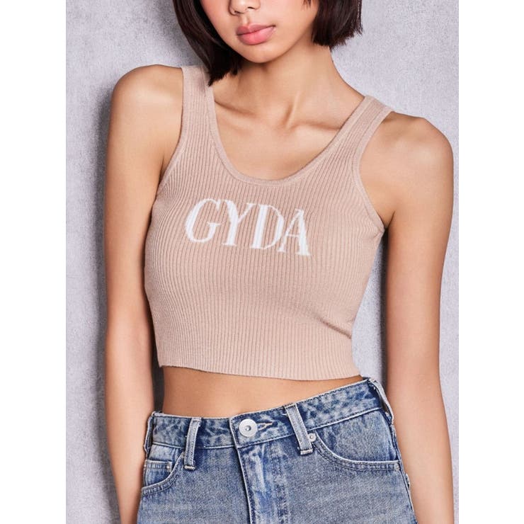 ベージュ | GYDA jacquardタンクニットトップス | GYDA