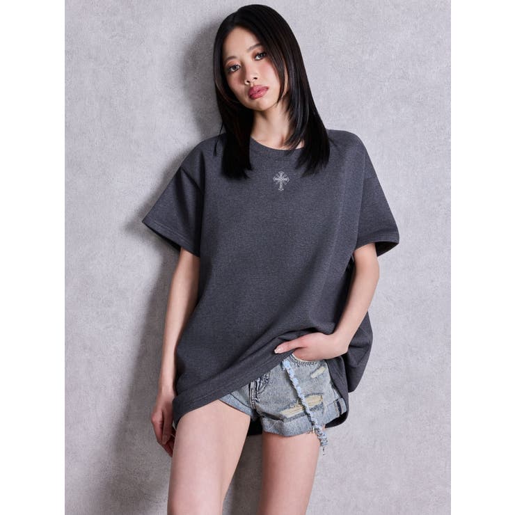 sacred edge cross emboss BIG Tシャツ | GYDA | 詳細画像14 