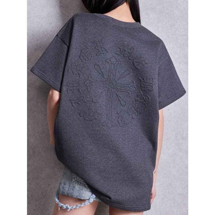 チャコールグレー | sacred edge cross emboss BIG Tシャツ | GYDA