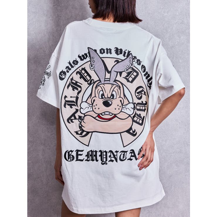 オフホワイト | GYDA×GALFY BACK LOGO BIG Tシャツ | GYDA