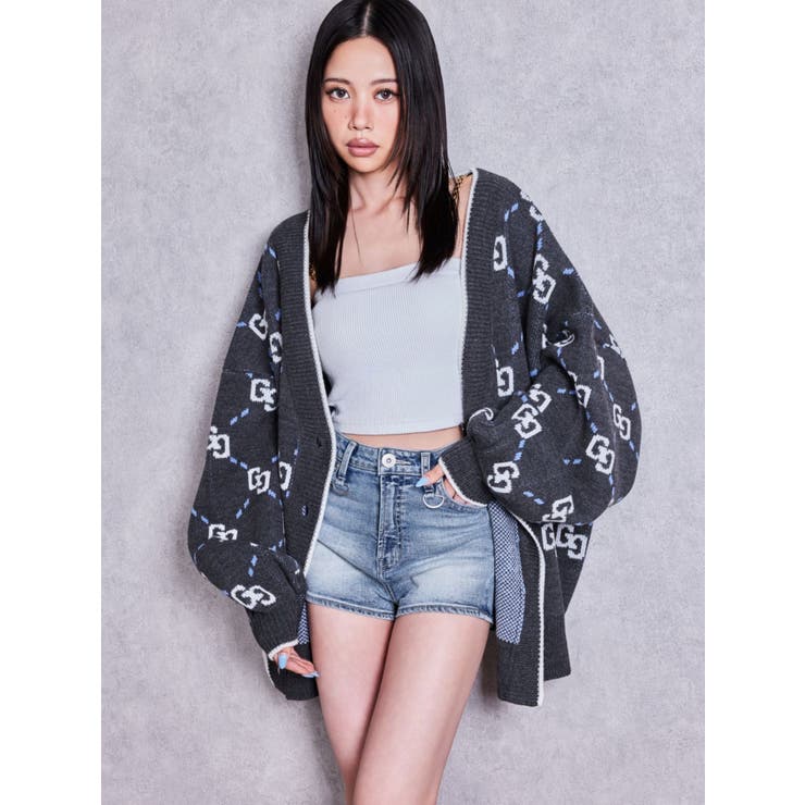 GG glitter quiltingニットカーディガン | GYDA | 詳細画像10 