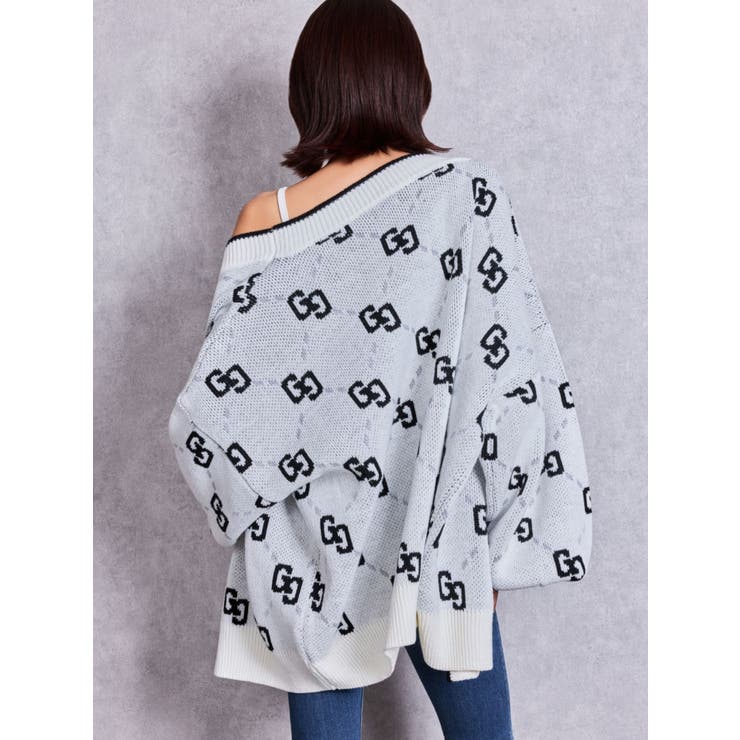 GG glitter quiltingニットカーディガン | GYDA | 詳細画像7 