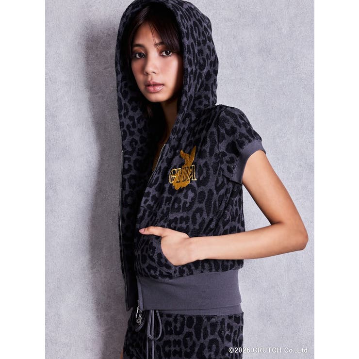 GYDA×GALFY leopard pileパーカー | GYDA | 詳細画像4 