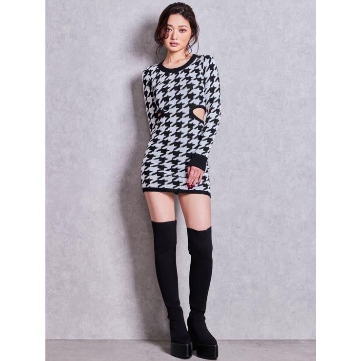 LONG SLEEVE SIDE OPENニットミニワンピース | GYDA | 詳細画像5 