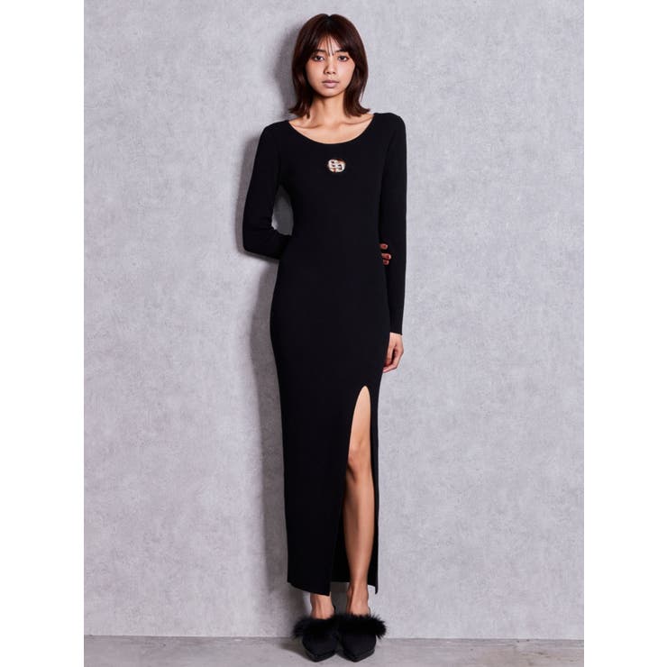 GG bijou MOLD long sleeveニットロングワンピース | GYDA | 詳細画像6 