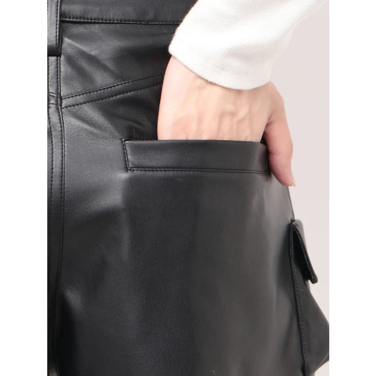 ハイウエストEYELET STRAP CARGOフェイクレザーショートパンツ | GYDA | 詳細画像19 