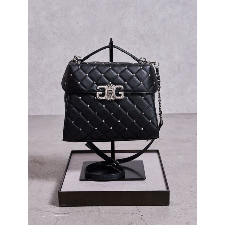ブラック | SymmetryGYDA bijouフラップハンドBAG | GYDA