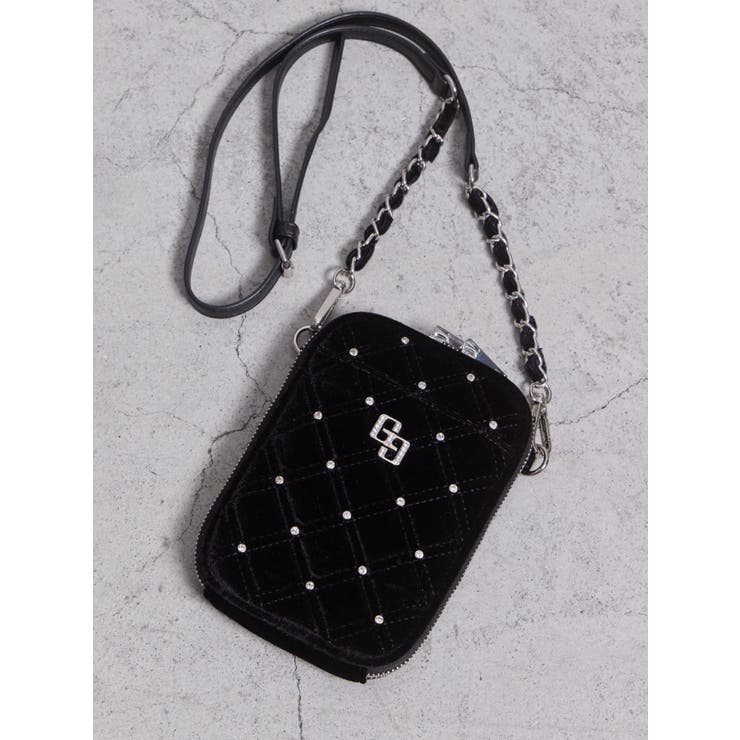 ブラック | GGベロア bijou quiltingミニショルダーBAG | GYDA