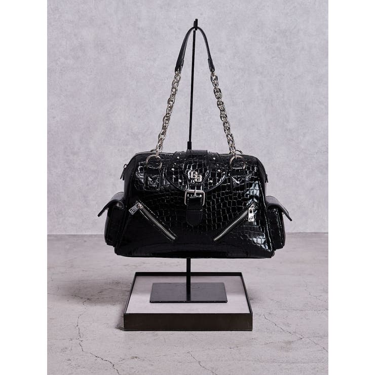 ブラック | GG bijouエナメルクロコ ボストンBAG | GYDA