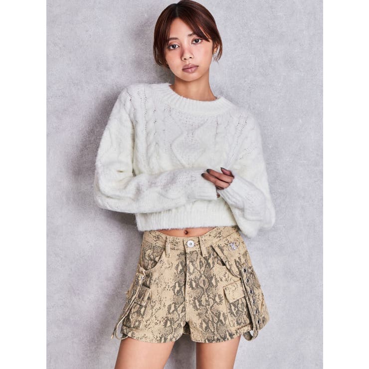 ハイウエストEYELET STRAP CARGOショートパンツ | GYDA | 詳細画像20 