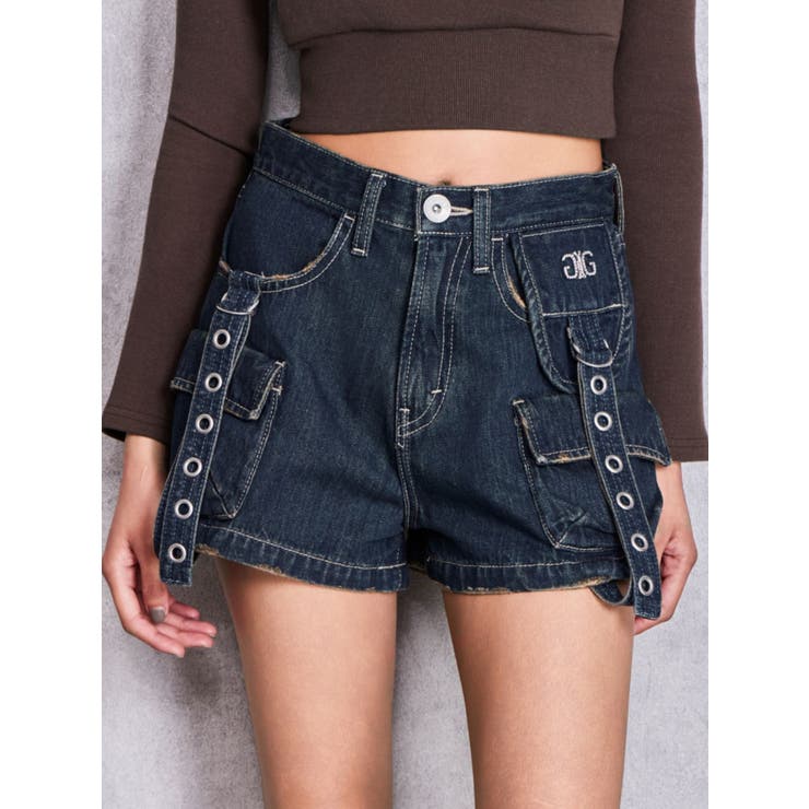 ハイウエストEYELET STRAP CARGOショートパンツ | GYDA | 詳細画像27 