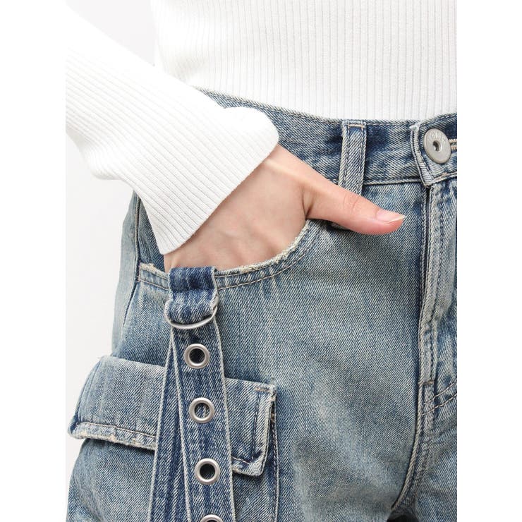 ハイウエストEYELET STRAP CARGOショートパンツ | GYDA | 詳細画像38 
