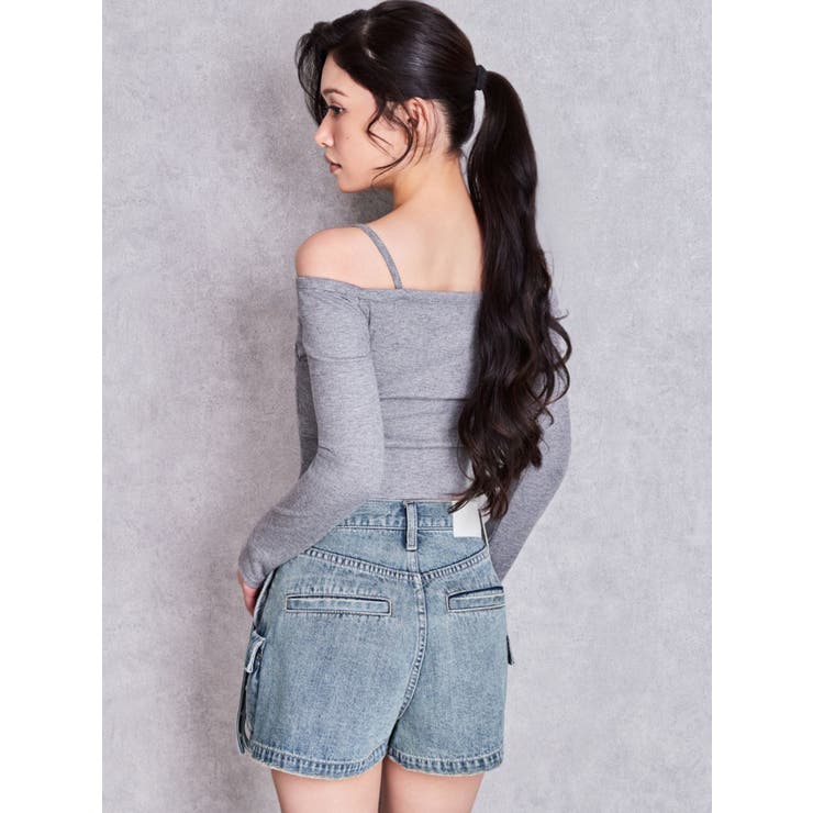 ハイウエストEYELET STRAP CARGOショートパンツ | GYDA | 詳細画像3 