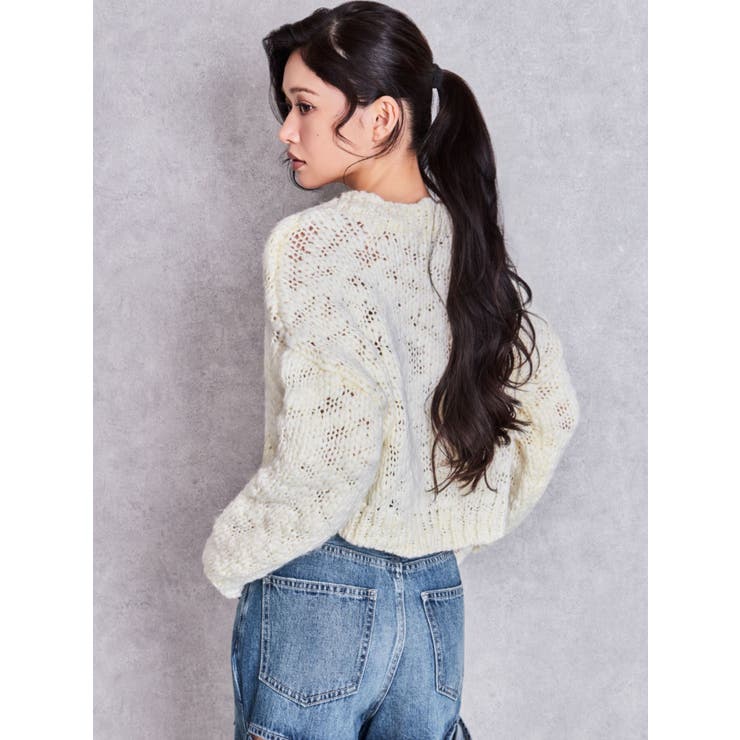 ローゲージVネックニットトップス | GYDA | 詳細画像13 