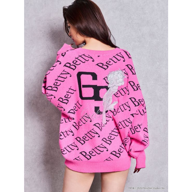 BETTY×GYDA slanting patternニットトップス | GYDA | 詳細画像1 