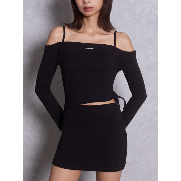 ブラック | Asymmetry waist OPENワンピース | GYDA