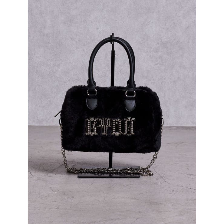 ブラック | 『予約受付中♥』GYDA bijouプレートフェイクファーBAG | GYDA