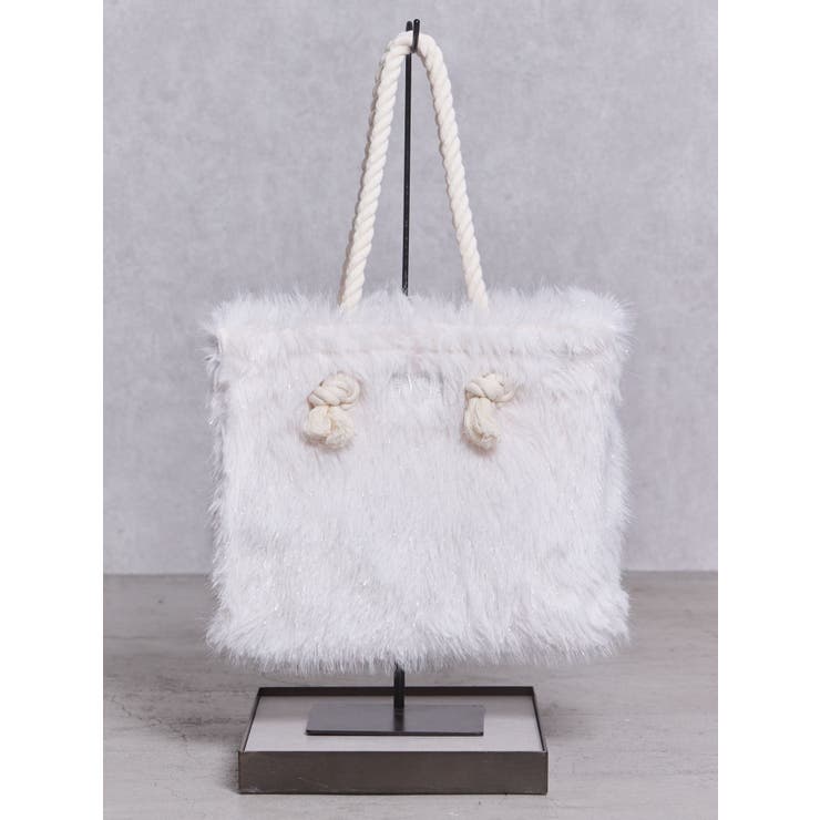 オフホワイト | 『WEB限定アイテム❤︎』GYDAラメフェイクファーMトートBAG | GYDA