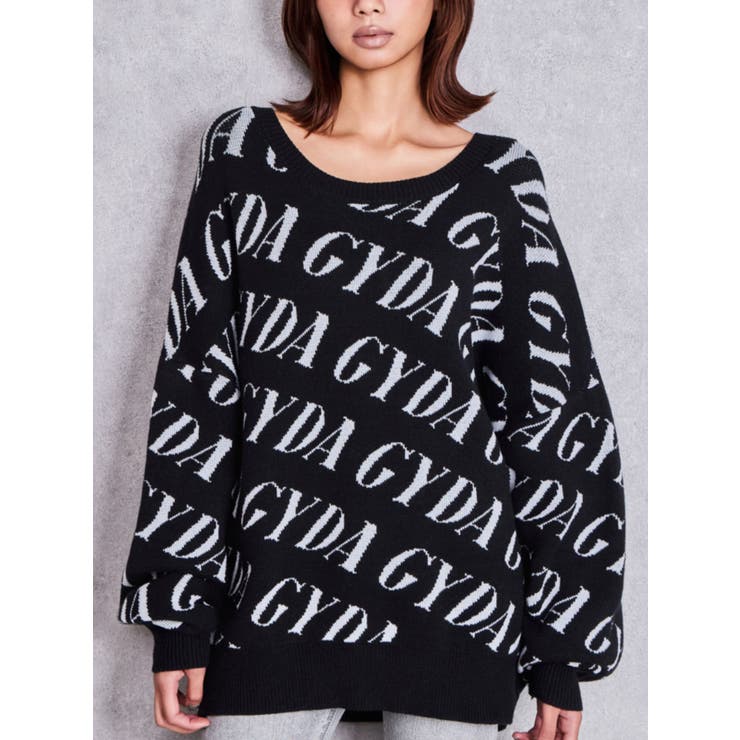 ブラック | GYDA SLANT PATTERNニットトップス | GYDA