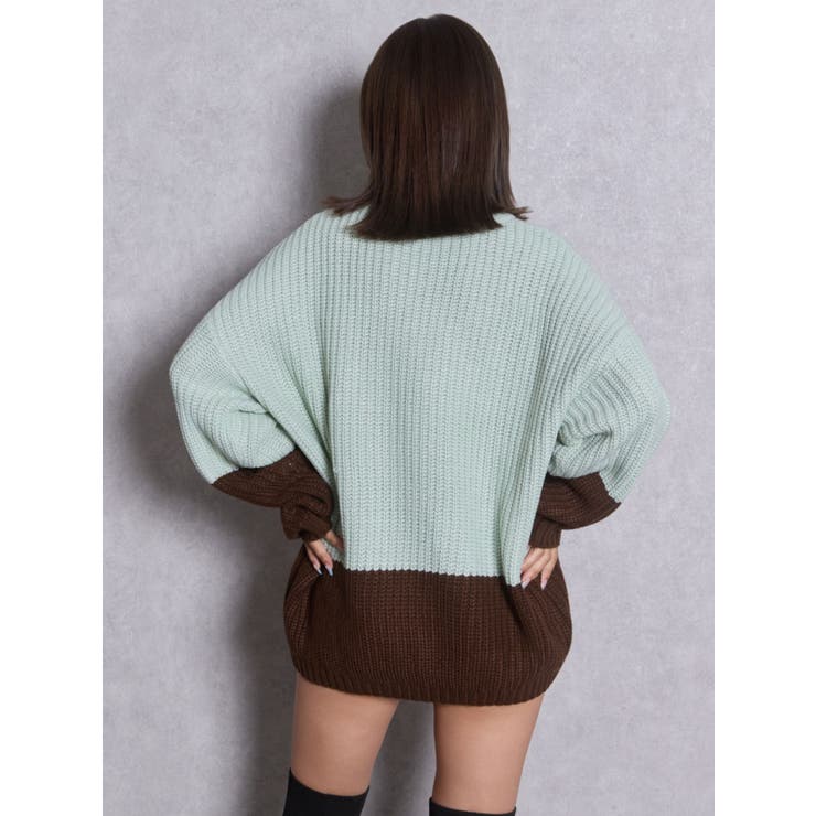 GG embroidery bicolorニットトップス | GYDA | 詳細画像18 