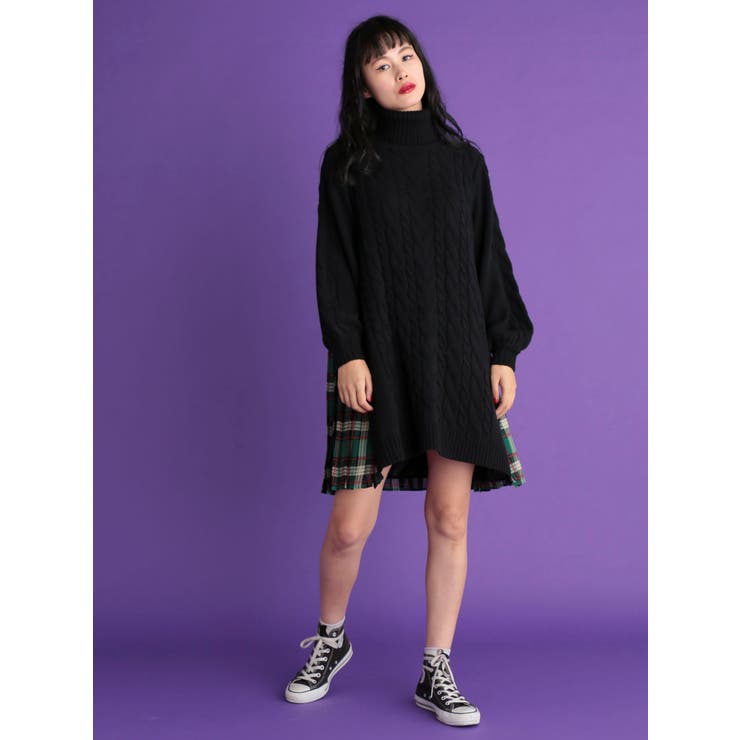 バックプリーツニットワンピース[品番：MKSW0019364]｜jouetie