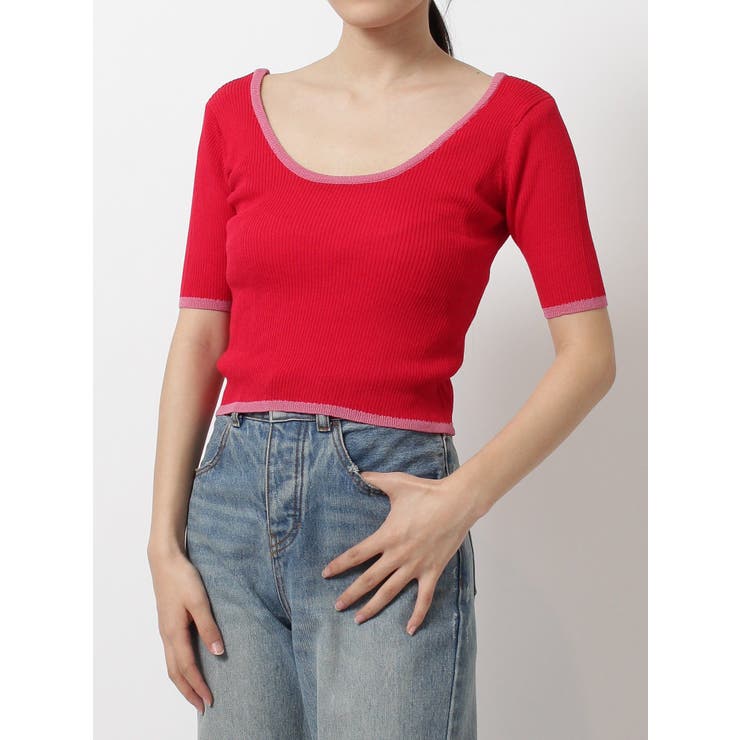 ✨♦新品未使用MACPHEE バイカラーニット 新品タグ付き セール】バイカラーニットトップス（ニット/セーター）｜RESEXXY