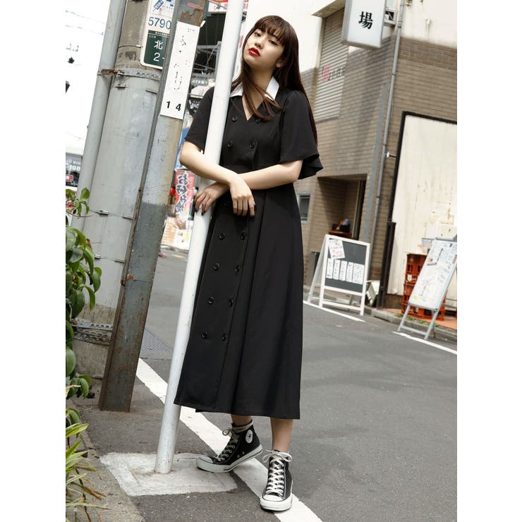ノーカラーダブルボタンワンピース 品番 Mksw Jouetie ジュエティ のレディースファッション通販 Shoplist ショップリスト