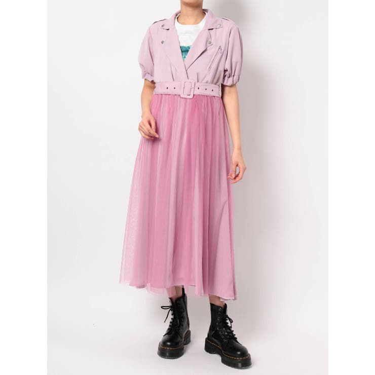 ハーフスリーブチュールライダースワンピース 品番 Mksw Jouetie ジュエティ のレディースファッション通販 Shoplist ショップリスト